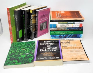 (Lot of 16 Books on Environmental Anthropology and Ecology) The Environment in Anthropology: A Reader in Ecology, Culture, and Sustainable Living; Eco-Socialism: From Deep Ecology to Social Justice; On Biocultural Diversity: Linking Language, Knowledge, and the Environment; In Search of the Rain Forest; Human Ecology as Human Behavior: Essays in Environmental and Development Anthropology; World Ecological Degradation: Accumulation, Urbanization, and Deforestation 3000 B.C.-A.D. 2000; Water, Culture, Power: Local Struggles in a Global Context; Alternatives: Community, Identity, and Environmental Justice on Walpole Island; Ecological Anthropology; Race, Nature, and the Politics of Difference; Reimagining Political Ecology; Nature in the Global South: Environmental Projects in South and Southeast Asia; Human Adaptability: An Introduction to Ecological Anthropology (Third Edition); Romacing the Wild: Cultural Dimensions of Ecotourism; Green Encounters: Shaping and Contesting Environmentalism in Rural Costa Rica; Environmental Anthropology: From Pigs to Policies