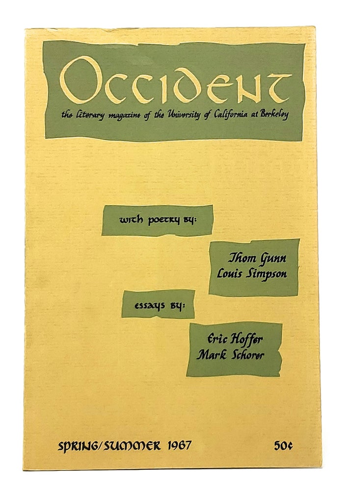 Item #10150 Occident: The Literary Magazine of the University of California at Berkeley (Spring/Summer 1967). Lewis Dolinsky.