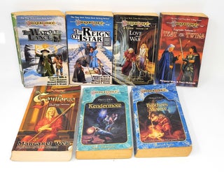 (7 Assorted Dragon Lance Novels) Legends: Volume 3, Test of the Twins; Tales: Volume 3, Love and War; Tales II Trilogy: Volume 1, The Reign of Istar; Tales II Trilogy: Volume 3, The War of the Lance; The Raistlin Chronicles: Volume 1, The Soulforge; Preludes: Volume 2, Kendermore; Preludes: Volume 3, Brothers Majere