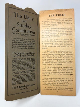 The Atlanta Constitution's Official Catalogue: The Familiar Quotation Pastime