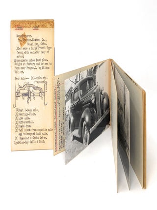 Item #11035 Handmade Album of Automobile Purchases, Records, and Photographs, 1908-1965: The 1908...