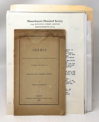 Item #11727 Sermon Delivered in the New North Church [SIGNED] with Related Scholarly Ephemera....