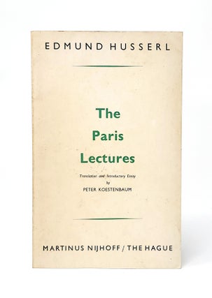 Item #12292 The Paris Lectures (Second Edition). Edmund Husserl, Peter Koestenbaum, Trans