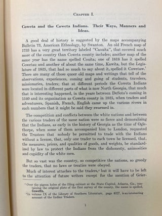 Coweta County Chronicles for One Hundred Years with an Account of the Indians from Whom the Land was Acquired and Some Historical Papers Relating to its Acquisition by Georgia, with Lineage Pages FIRST EDITION