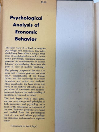 Psychological Analysis of Economic Behavior FIRST EDITION