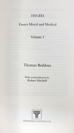 (3 Volume Set) Hygeia: Essays Moral and Medical on the Cause affecting the Personal State of our Middling and Affluent Classes, Vols. I, II, and III