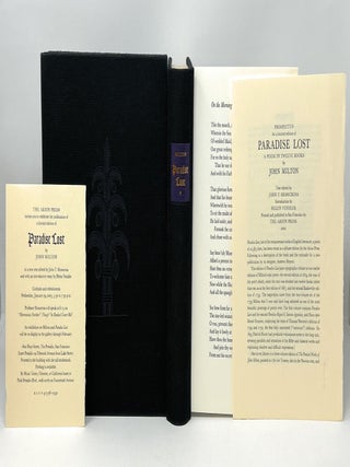 Paradise Lost: A Poem in Twelve Books with Prospectus and Christmas Printing of On the Morning of Christ's Nativity LIMITED EDITION