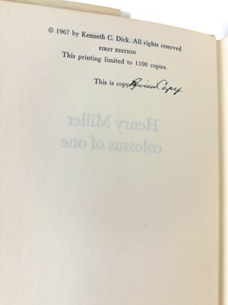 Henry Miller: Colossus of One FIRST EDITION