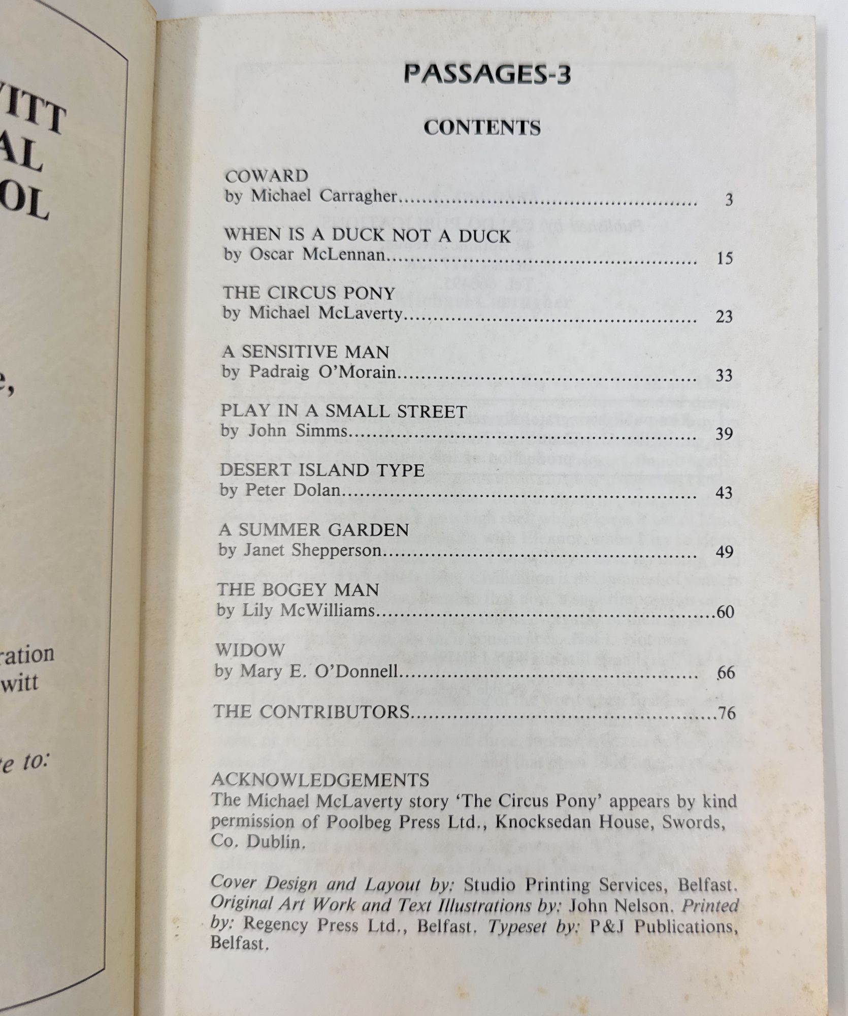 Passages 3: Modern Irish Short Stories | Michael Carragher, Oscar