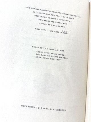 Angling of the Test; or, True Love Under Stress SIGNED LIMITED FIRST EDITION with CHRISTMAS CARD