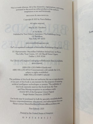 Brigands & Breadknives SIGNED FIRST EDITION WITH ENAMEL PIN AND HOLOGRAPHIC STICKER