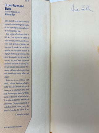 One Lies, Secrets, and Silence: Selected Prose, 1966-1978 FIRST EDITION
