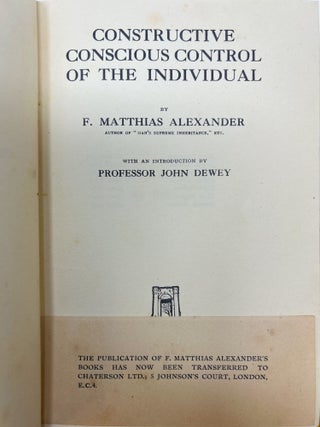 Constructive Conscious Control of the Individual