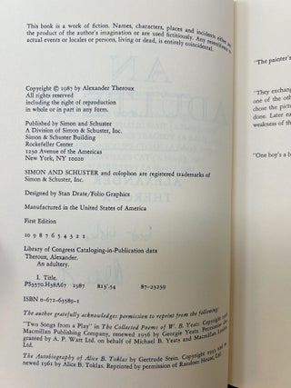 An Adultery: A Novel SIGNED FIRST EDITION