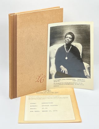 Item #17693 Generations: A Memoir FIRST EDITION with PUBLICITY PHOTOGRAPH. Lucille Clifton