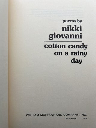 Cotton Candy on a Rainy Day: Poems FIRST EDITION