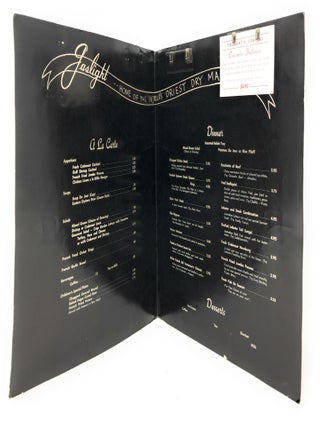 1960s Menu from The Gaslight Room VINTAGE MIDCENTURY BILOXI DINER MENU