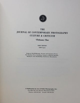The Journal of Contemporary Photography Culture & Criticism, Volume One