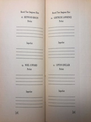 Show 'Em Up in Anagrams: The Perforated Game-Book of That Noble Sport of Philosophers, Poets and Kings, 280 B.C.-1929 A.D.