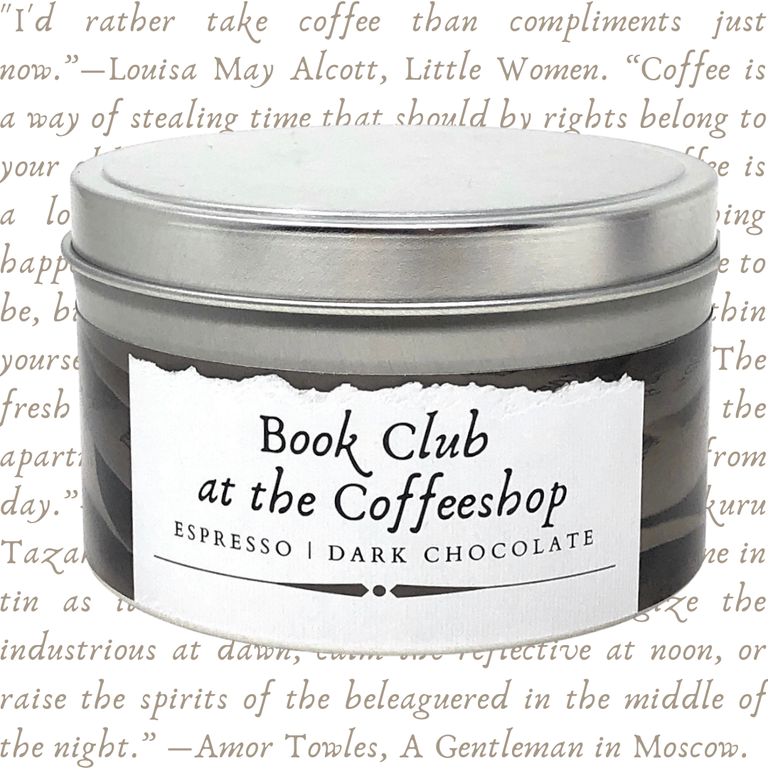Item #6432 Book Club at the Coffee Shop | Literary Candle