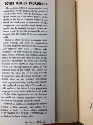 Soviet Foreign Propaganda SIGNED FIRST EDITION
