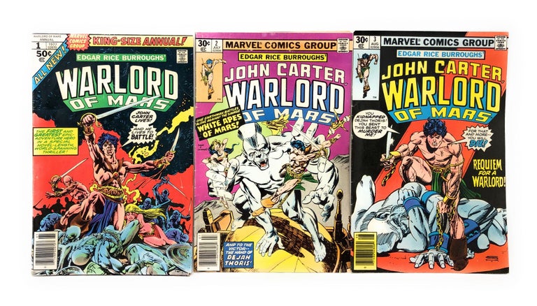 Item #7098 Edgar Rice Burroughs' Warlord of Mars: Annual #1, Issue #2, and Issue #3 [Three Marvel Comics]. Edgar Rice Burroughs, Mary Wolfman.
