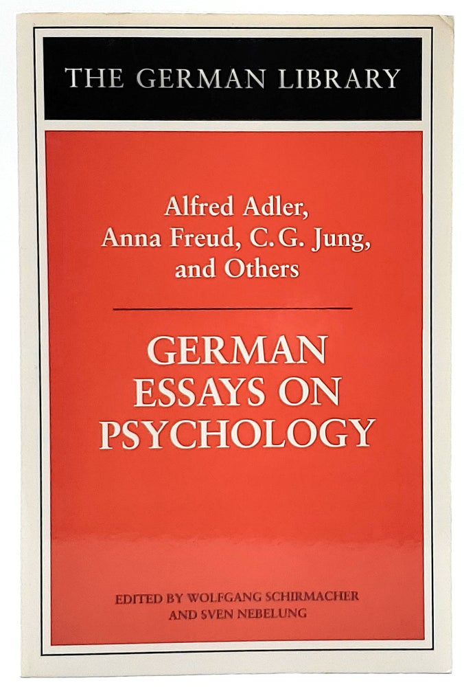 Item #7544 German Essays on Psychology. Wolfgang Schirmacher, Sven Nebelung.