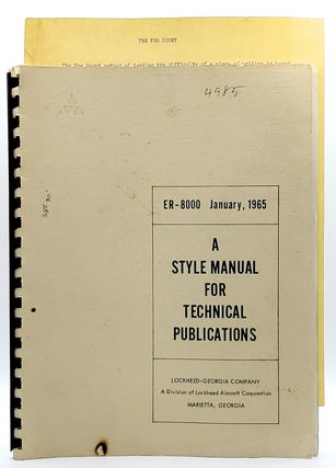 Item #8054 A Style Manual for Technical Publications (ER-800 January, 1965). W. B. Hinton, D. P....