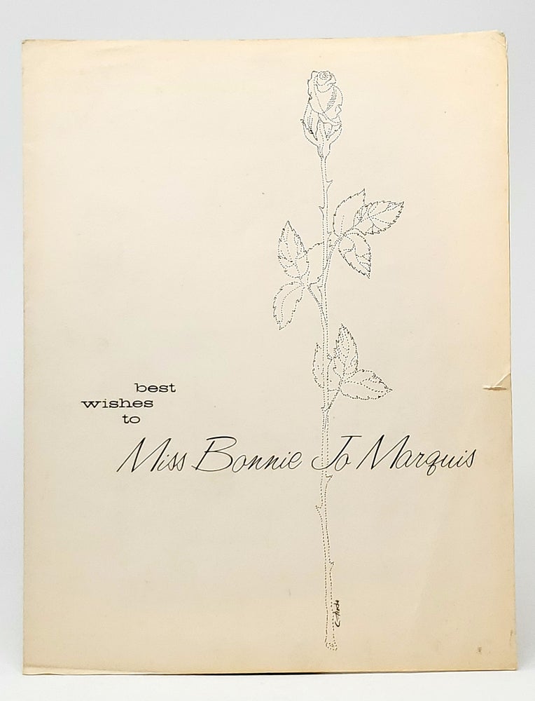 Item #9432 Pamphlet with Headshot of Miss New York State, Bonnie Jo Marquis [1960 Ephemera]