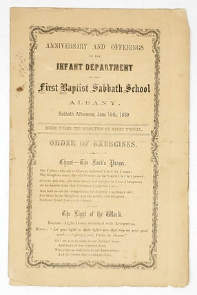 Item #9433 [1859 Albany, New York Church Service Program