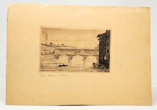 Vintage Print of Ponte Vecchio Bridge View, Florence, Italy