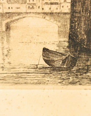 Vintage Print of Ponte Vecchio Bridge View, Florence, Italy